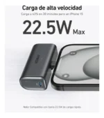 Batería Portátil Anker Nano 22.5W con Conector USB-C Integrado | 5000mAh | Carga Rápida | Ultra Compacta | Negro - Imagen 9
